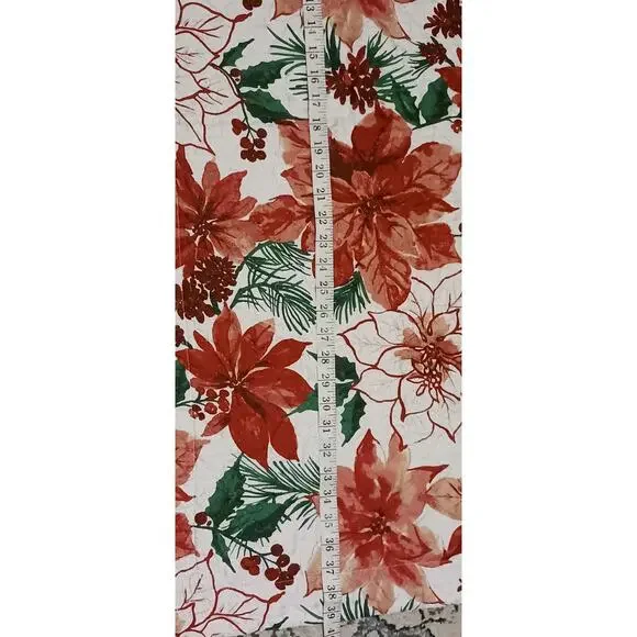 Modern Sothern Home Quilted Christmas Poinsettias King Size Pillow Shams 2 pack - Picture 4 of 6